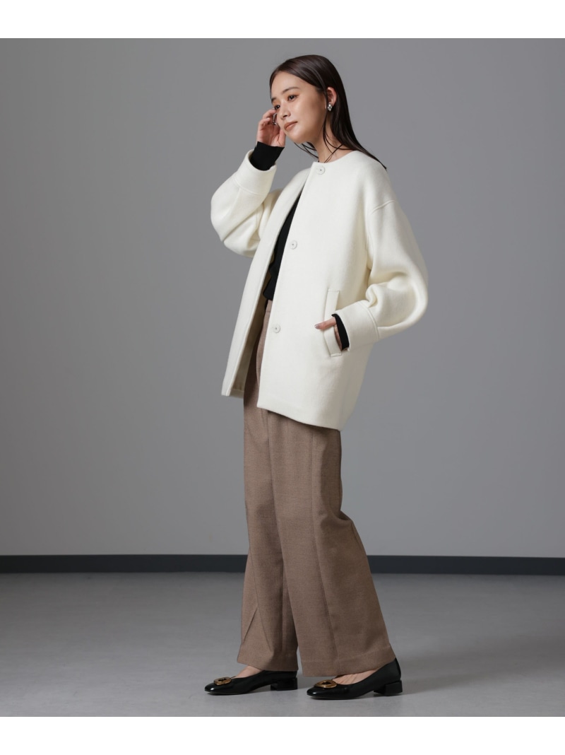 楽天市場】【SALE／40%OFF】PECOLAMBウールカシミヤノーカラーミドル丈