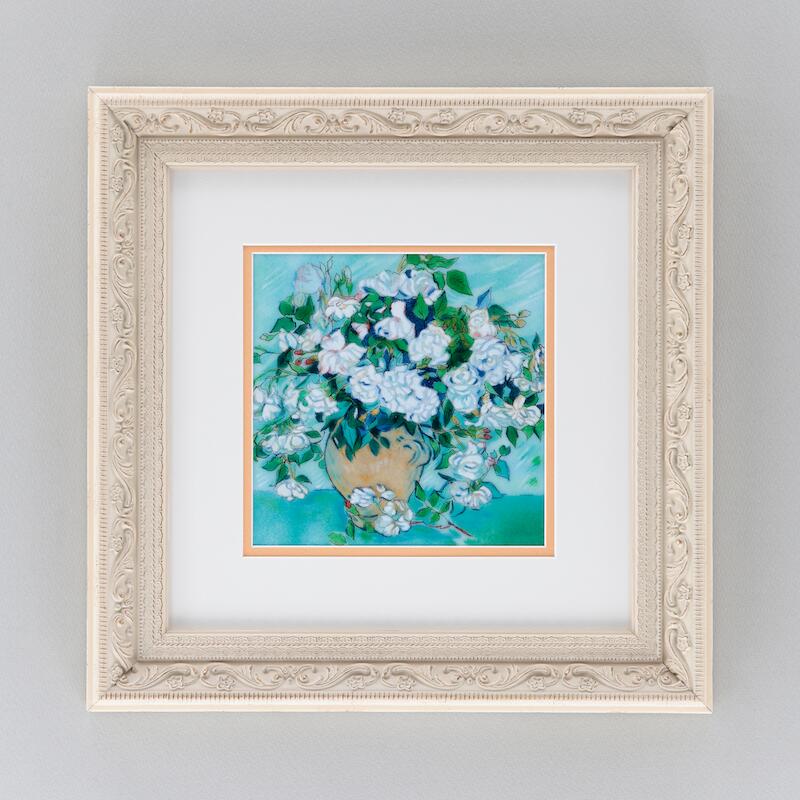楽天市場】ゴッホの白いバラ 七宝 額 アート 水彩画 絵 絵画 イラスト