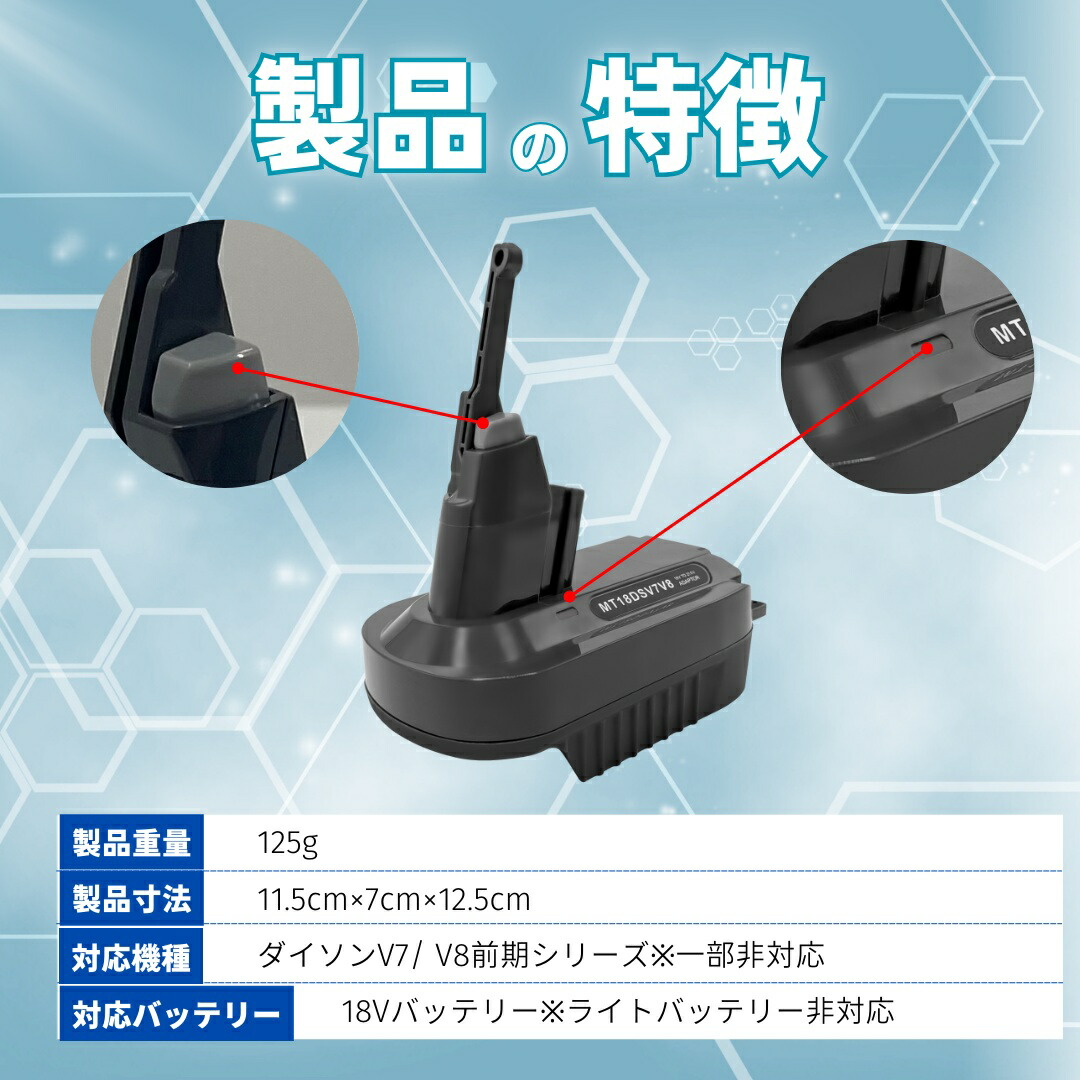 楽天市場】ダイソン マキタ バッテリー アダプター V7 SV11 対応