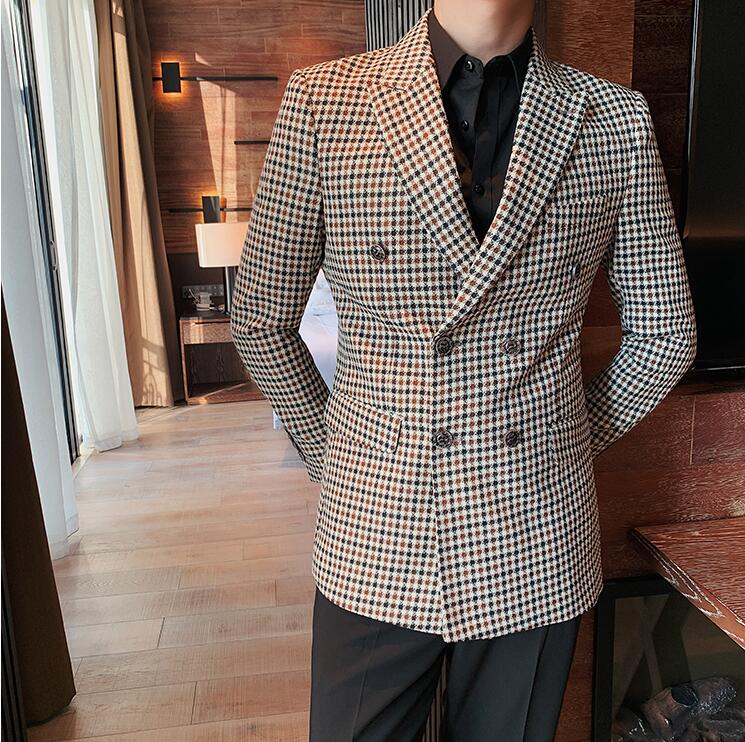 楽天市場】ダブルブレスト メンズ 2ピーススーツ セットアップ 千鳥柄