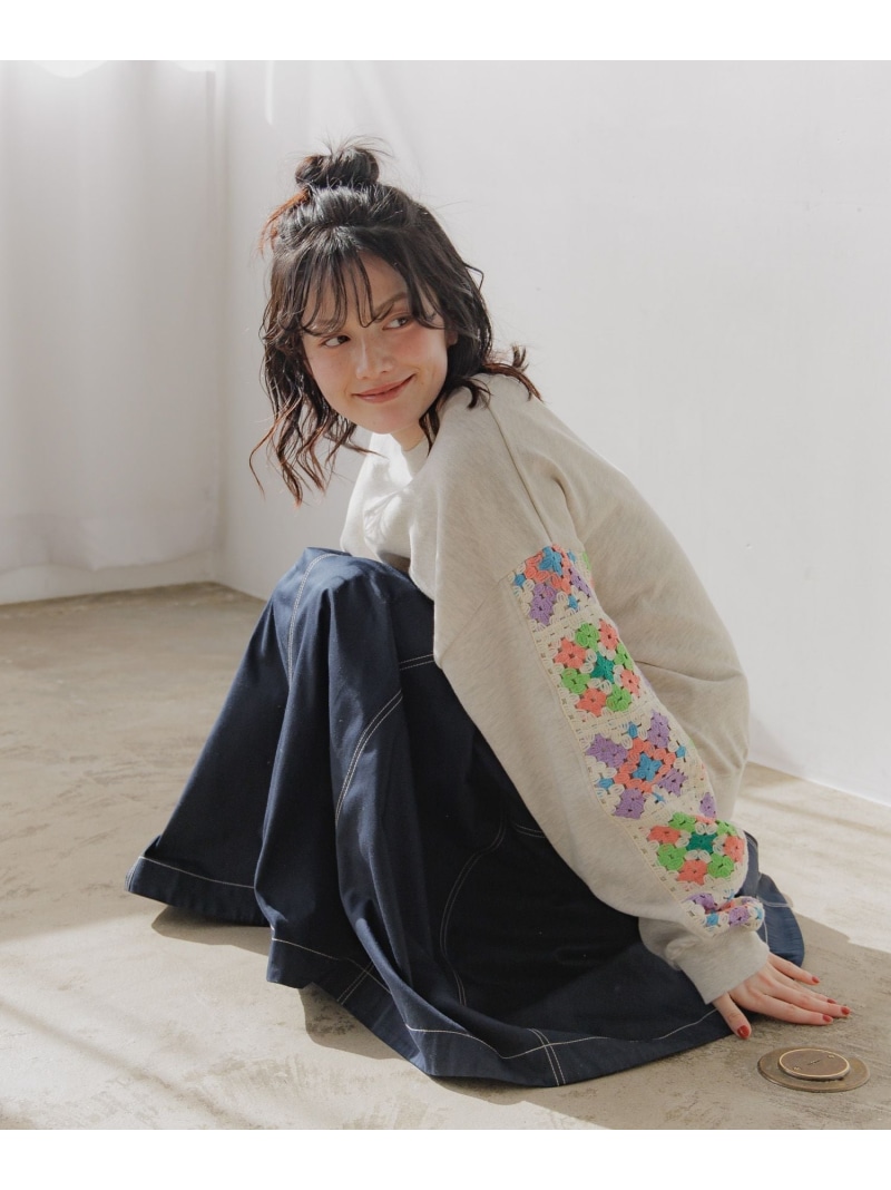 ☆こはるる☆ニコアンド クロシェコンビプルオーバー Lサイズ