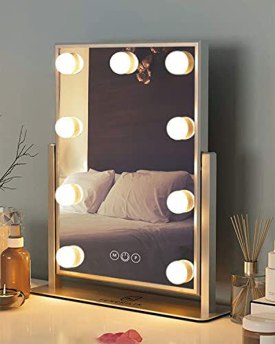 楽天市場】女優ミラー 卓上鏡 ハリウッドミラー 9個LED電球付き 10倍