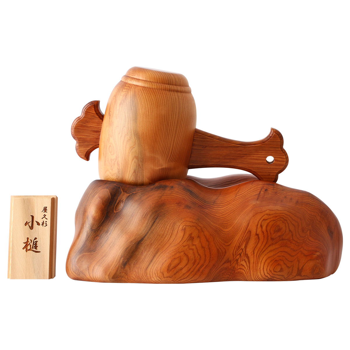 楽天市場】[米玉利住工] 工芸品 屋久杉 小槌(大) 小槌 1個、台座 1個
