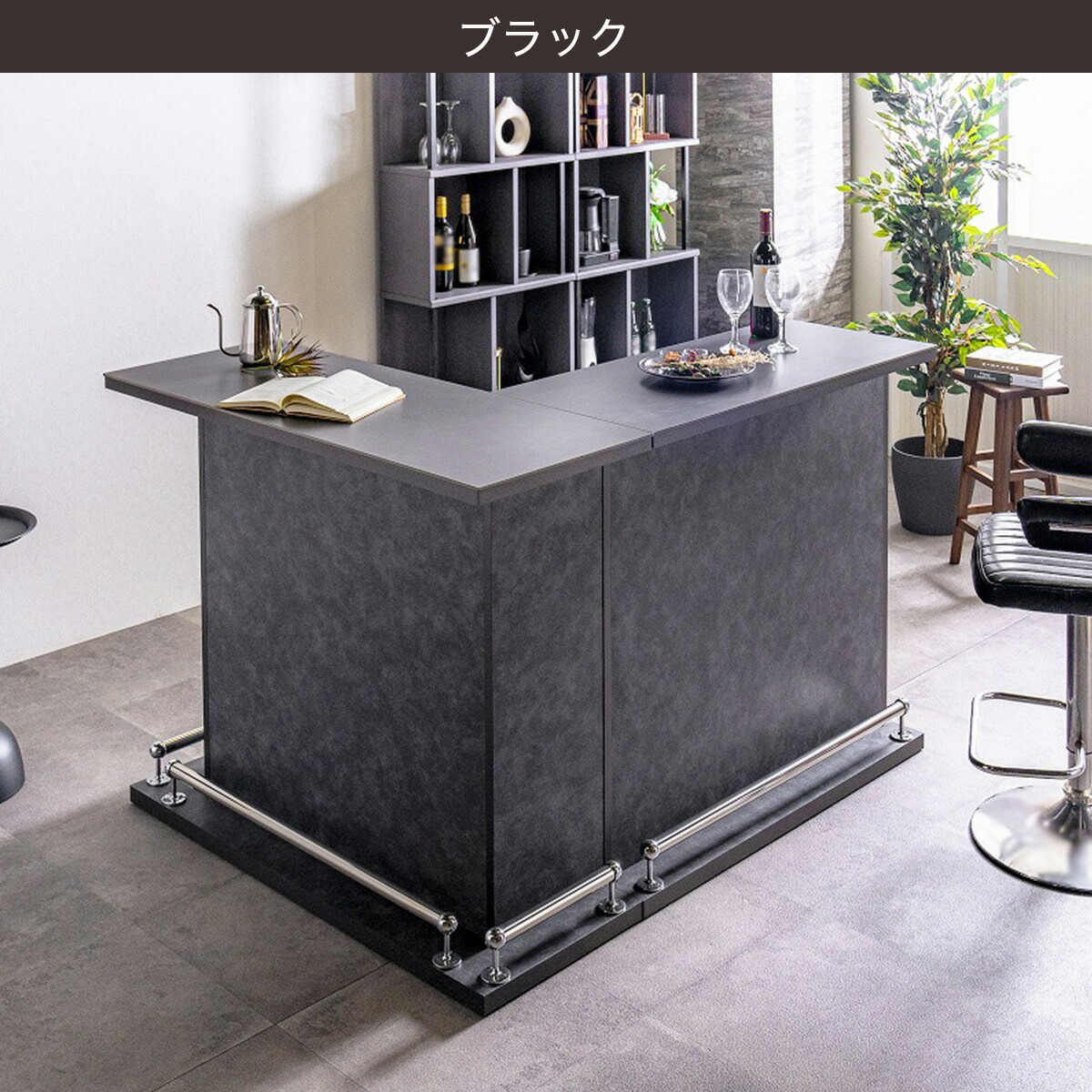 楽天市場】セラミック天板モダンバーカウンターL字型 (幅99＋幅120cm