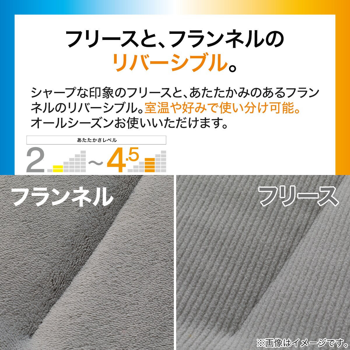 楽天市場】カバーなしで使える温度調整掛ふとん(GY K2423) ニトリ