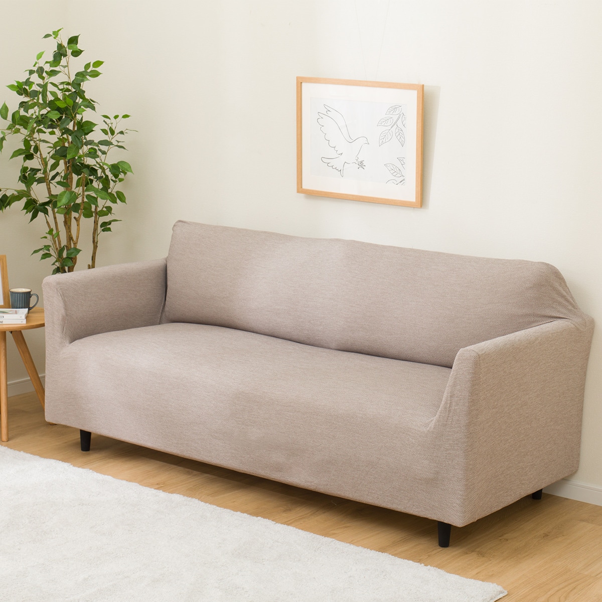 楽天市場】肘付ストレッチソファカバー 3人掛け用 Mサイズ(SC-A07MT 3P