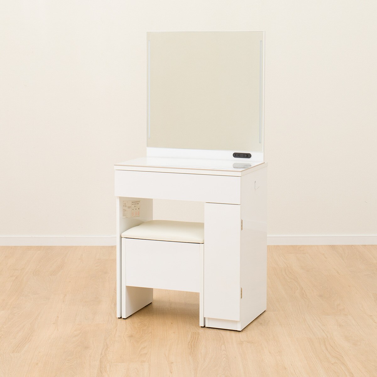 楽天市場】セラミック一面鏡ドレッサー LED照明付き (OS331 LED WH