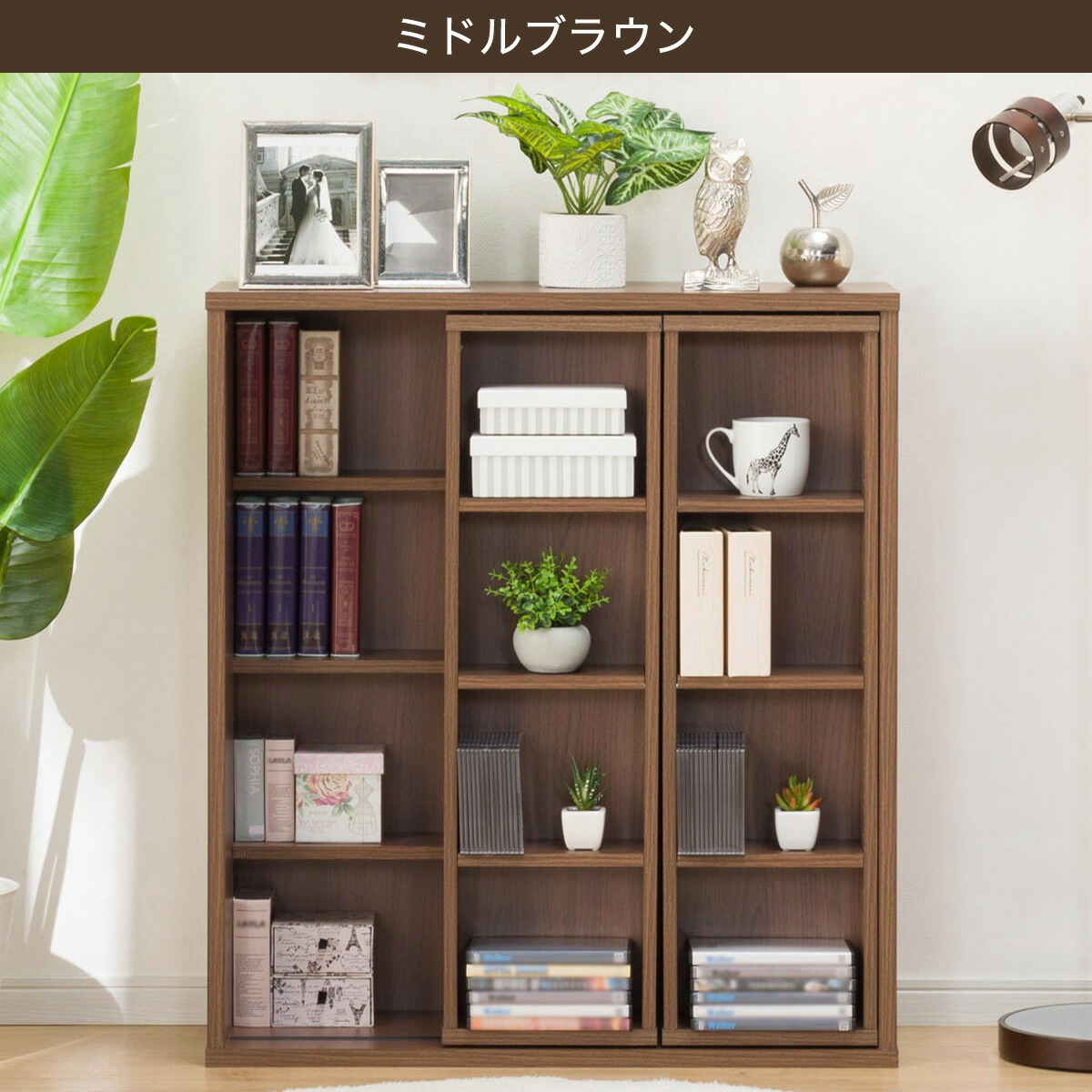 スライド本棚 (テイルL 80WW) ホワイトウォッシュ 幅80cm 【公式通販】