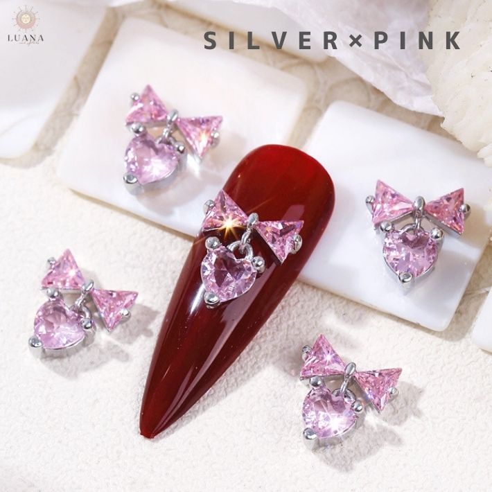 楽天市場】ポイント5倍ネイルパーツ リボン ハート 2個 ゴールド