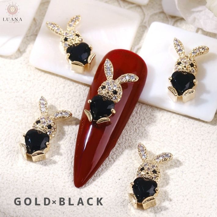 楽天市場】ポイント5倍ネイルパーツ うさぎ ハート 2個 ラビット