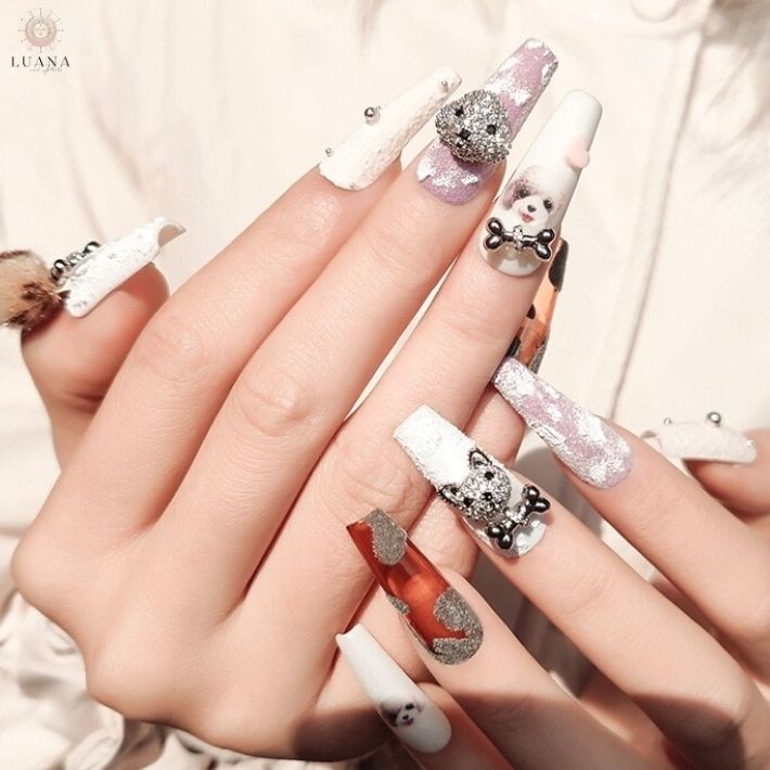 楽天市場】ポイント5倍ネイルパーツ 犬 猫 キラキラ 2個 アニマル 動物