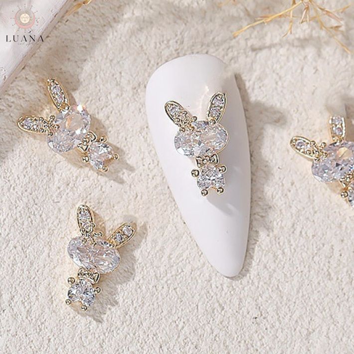 楽天市場】ポイント5倍ネイルパーツ うさぎ 2P ラビット キラキラ