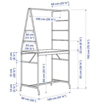 楽天市場】IKEAイケア HÅVERUD ホーヴェルードテーブル はしご収納付き