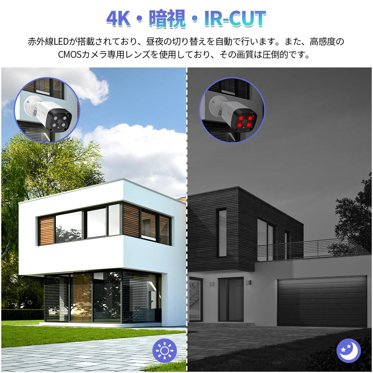 楽天市場】【4K 800万画素・4TB HDD内蔵・双方向通話】4K800万画素