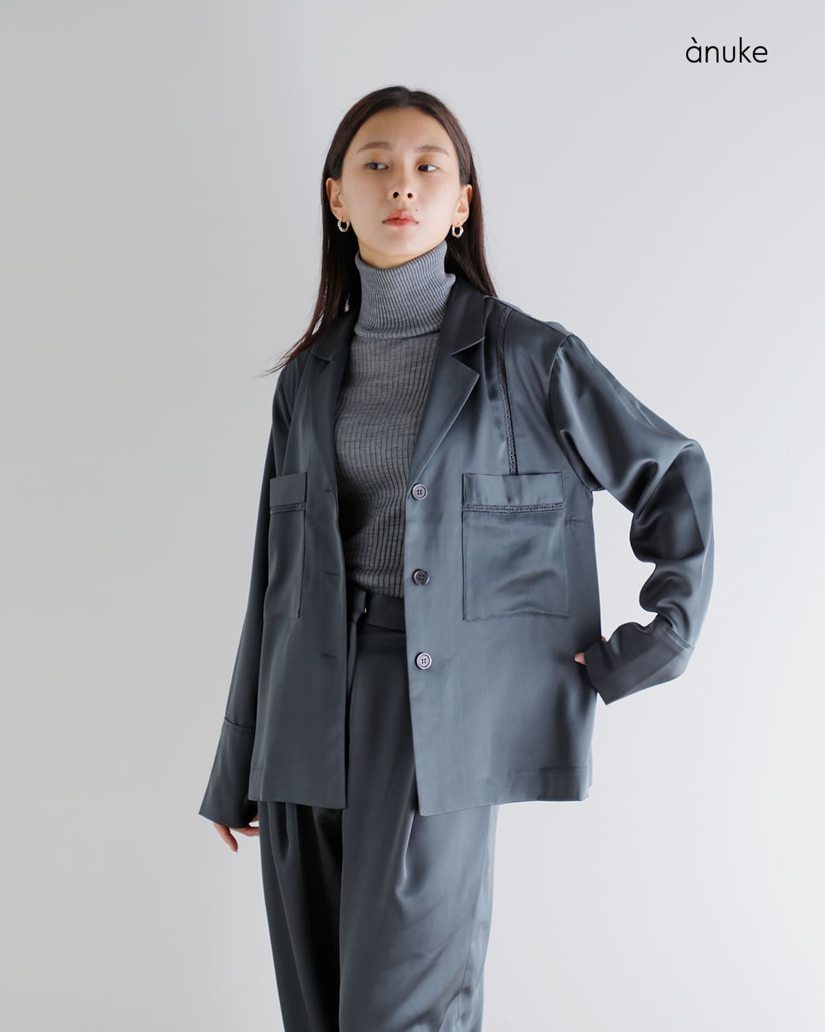 楽天市場】セール【30%OFF】anuke アンヌーク サテン テーラード