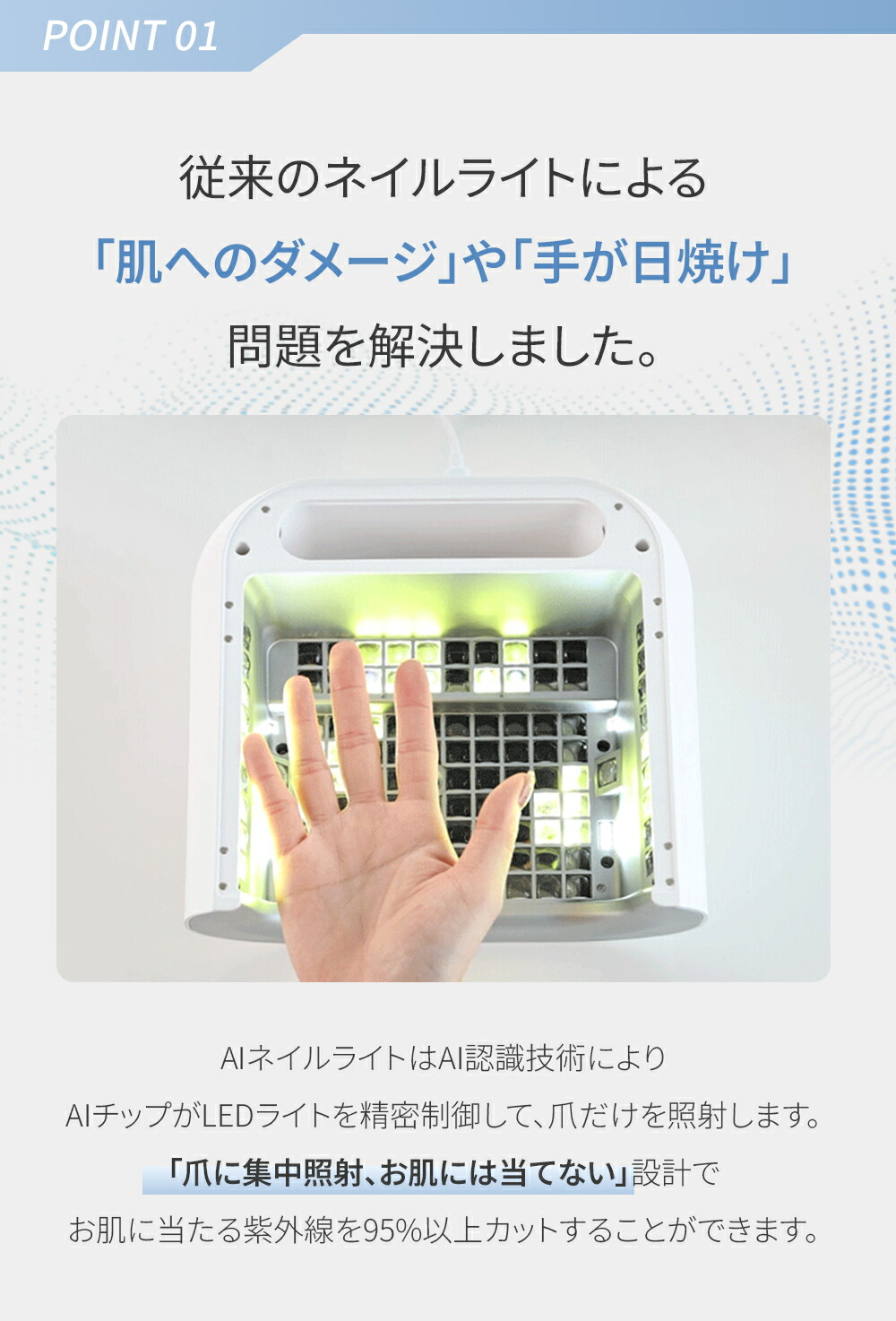 楽天市場】【ONAIL】AIネイルライト ジェルライト UV/LED 可視化AI識別