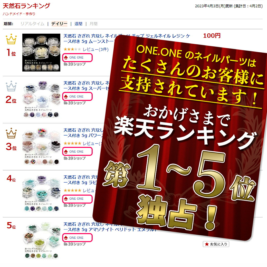 楽天市場】天然石 さざれ 穴なし 水晶 浄化 6種類 ネイルパーツ チップ