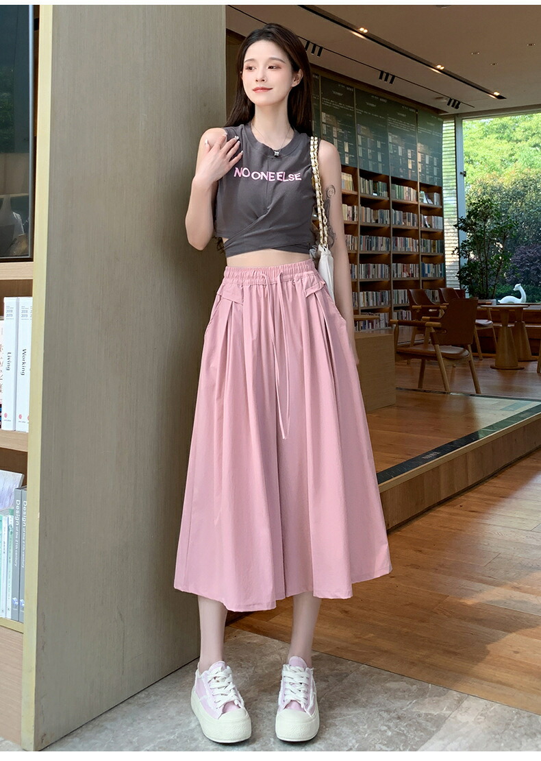 楽天市場】クロップドパンツ レディース ワイド ガウチョパンツ 夏 7分