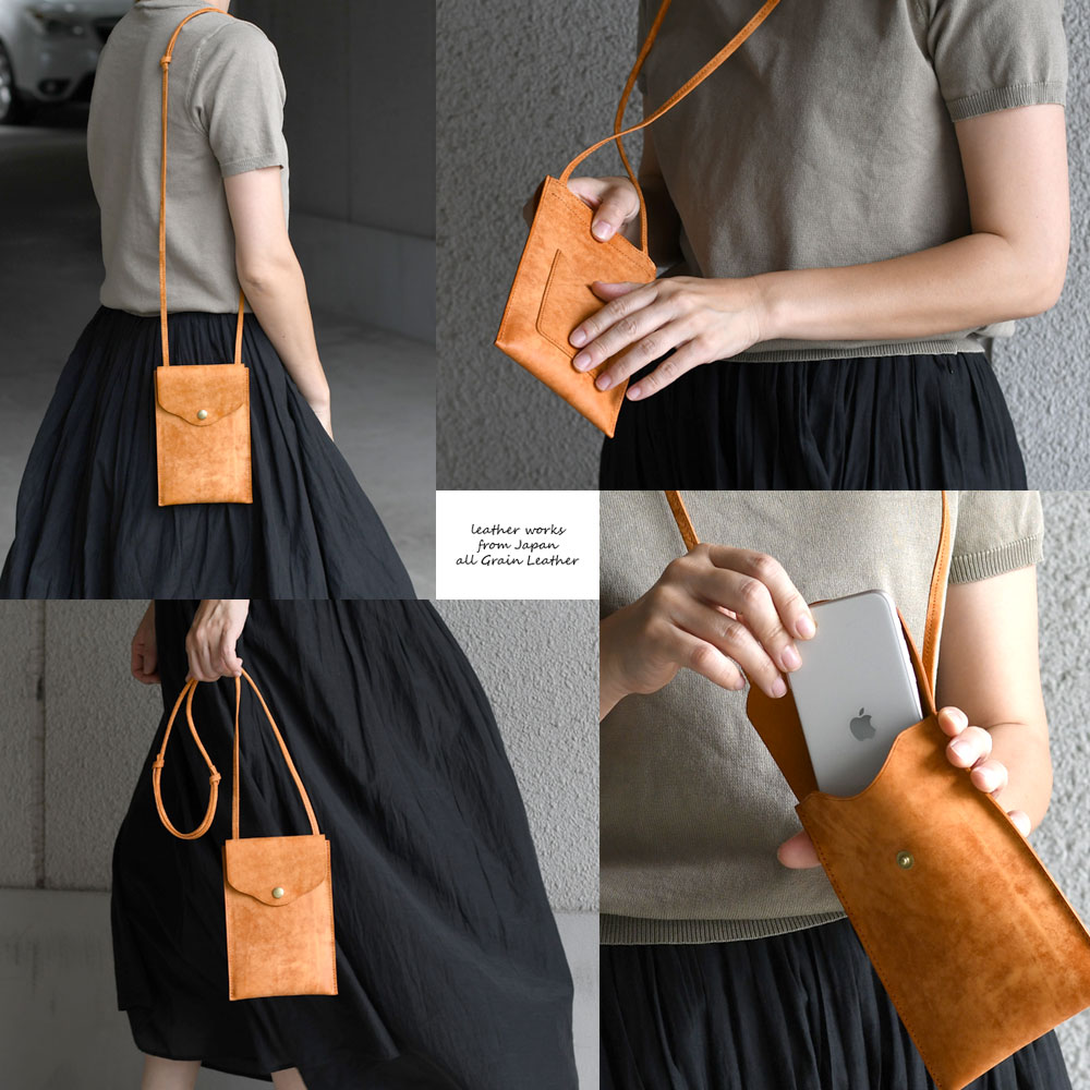 楽天市場】スマホショルダー 日本製 イタリアンレザー 本革 財布