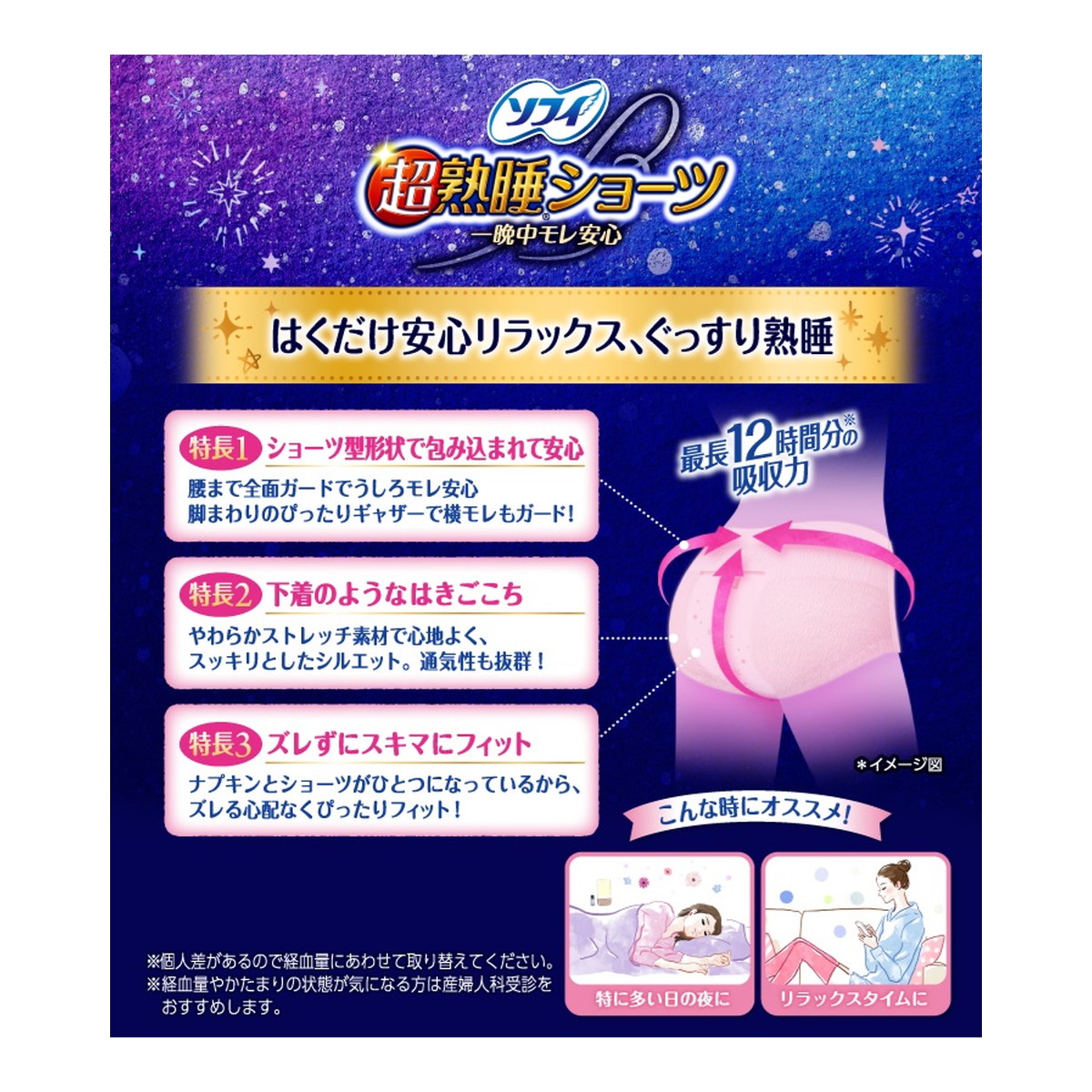 格安♪ ソフィ 超熟睡ショーツ M/L 5個入 18パックで計90個です