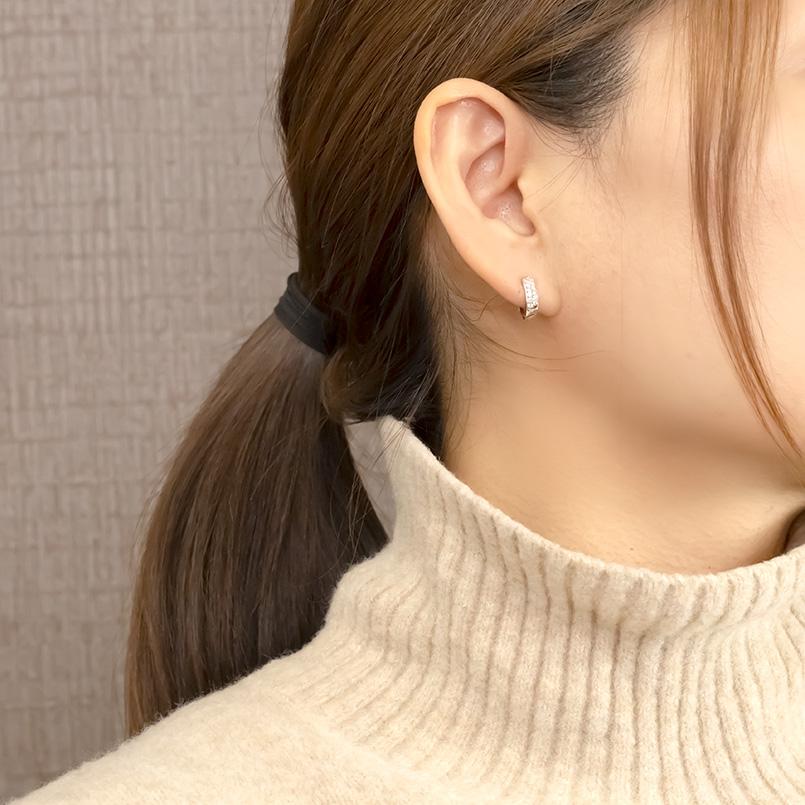 楽天市場】【最短発送】 プラチナ フープピアス メンズ ダイヤモンド