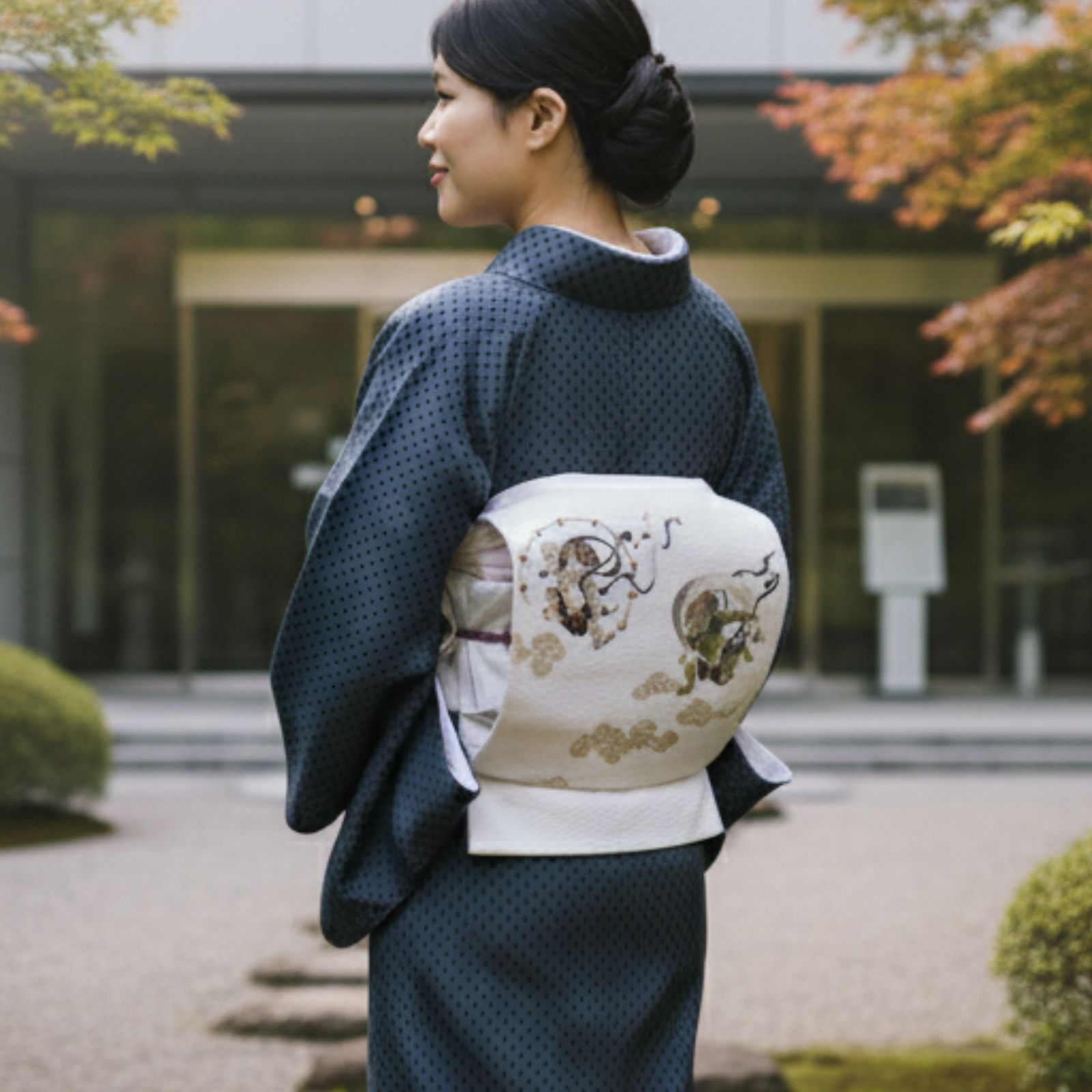 楽天市場】名古屋帯 正絹 白 俵屋宗達風神雷神 ホワイト 京玉響 西陣織