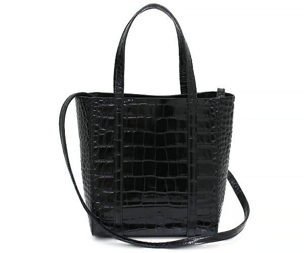 楽天市場】バレンシアガ(BALENCIAGA)クロコ型押しレザー：ブラック