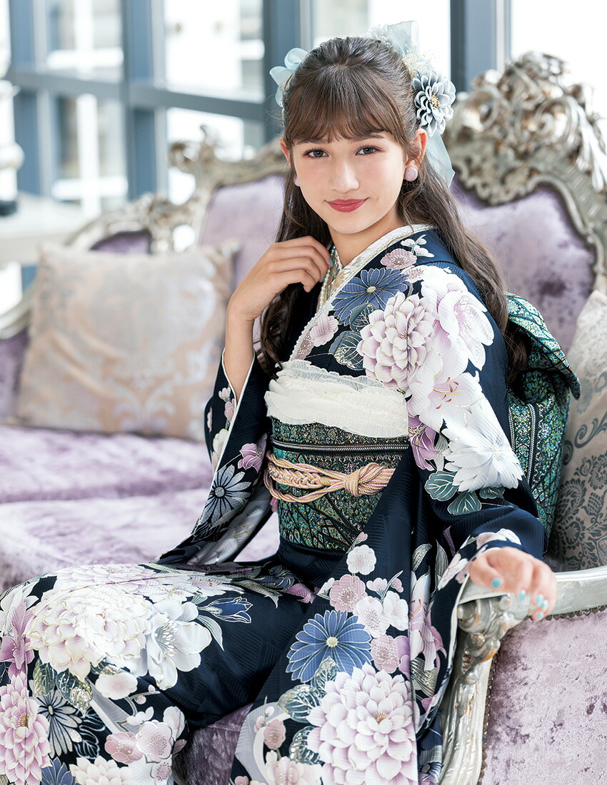 楽天市場】振袖 販売 単品 成人式 濃紺 古典 正絹 新品 振袖ブランド