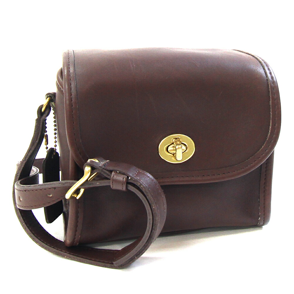 楽天市場】コーチ ショルダーバッグ 9018 ダークブラウン レザー 中古