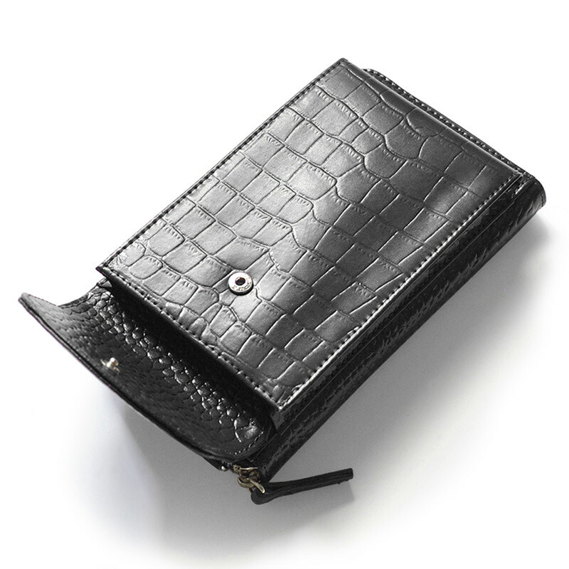 楽天市場】スマホショルダーバッグ ポーチ レザー クロコダイル 型押し