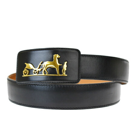 楽天市場】【中古】 エルメス HERMES ベルト バックル 馬車柄 ブラック