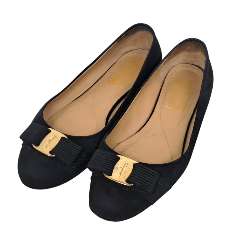 楽天市場】フェラガモ フラットシューズ ヴァラ リボン ロゴ 6 1/2 D