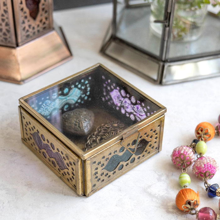 楽天市場】ガラスケース アクセサリーケース【モロッカンガラス