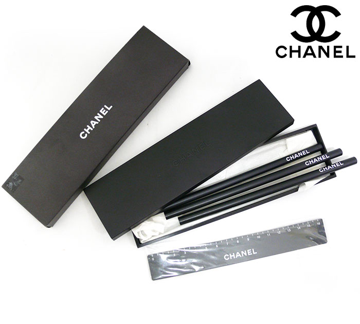 楽天市場】【CHANEL】シャネル 非売品 鉛筆 定規 セット ブラック 黒