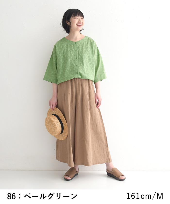 楽天市場】前開きブラウス シャツ レディース 七分袖 羽織り ドビー