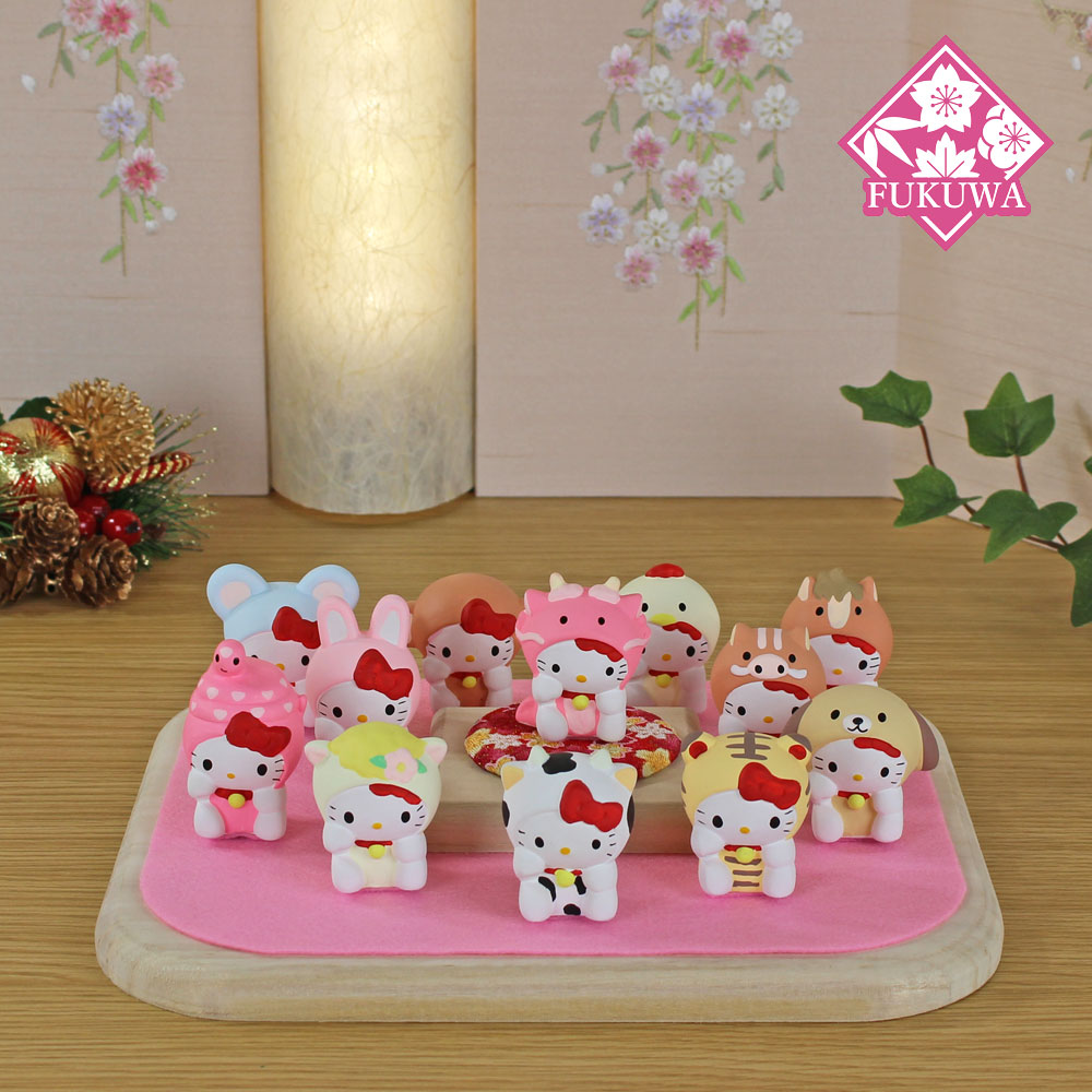 楽天市場】お正月飾り 置物(はろうきてぃ 開運 十二支飾り ピンク SK-6