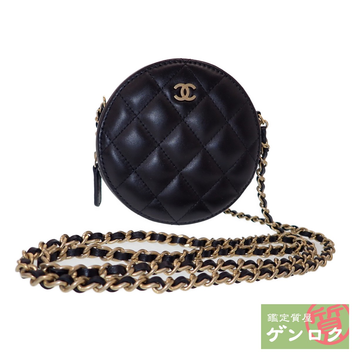 楽天市場】【中古】シャネル 丸型 チェーンポーチ チェーンショルダー