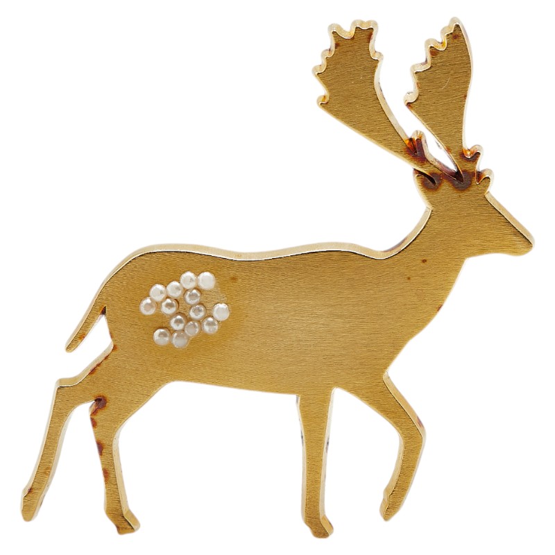 シャネル ココマーク シカ 鹿 ブローチ ゴールド メッキ レディース