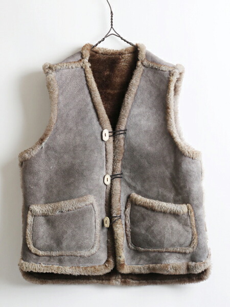 楽天市場】ビンテージ ☆ Vintage シープスキン ムートン ベスト