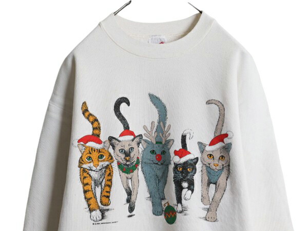 楽天市場】90s USA製 ネコ アート イラスト 両面 プリント スウェット