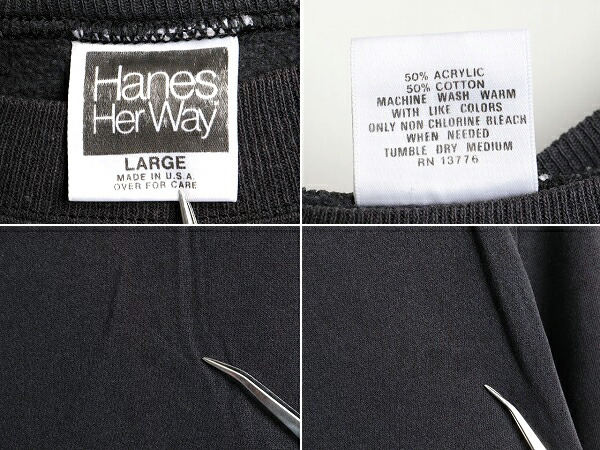 楽天市場】90's USA製 人気 黒 □ Hanes ヘインズ クルーネック 無地