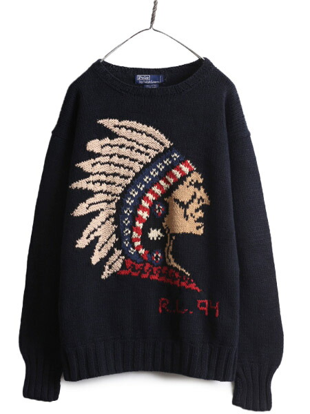 楽天市場】RL-94 手編み 90s ☆ ポロ ラルフローレン インディアン