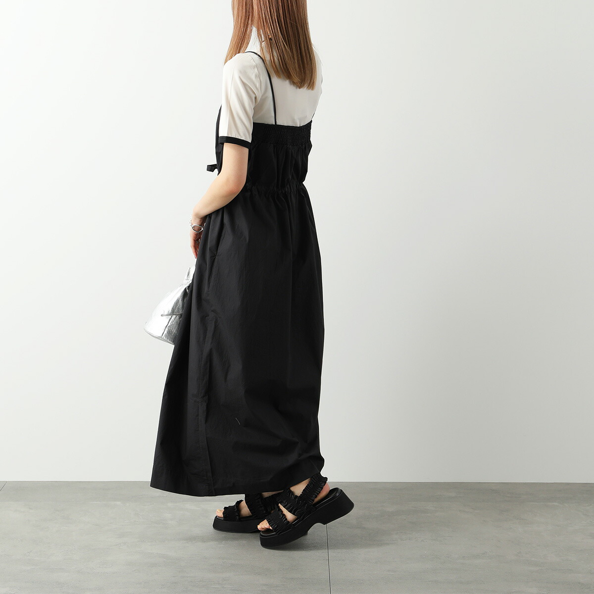 楽天市場】GANNI ガニー ワンピース Cotton Poplin Maxi Strap Dress