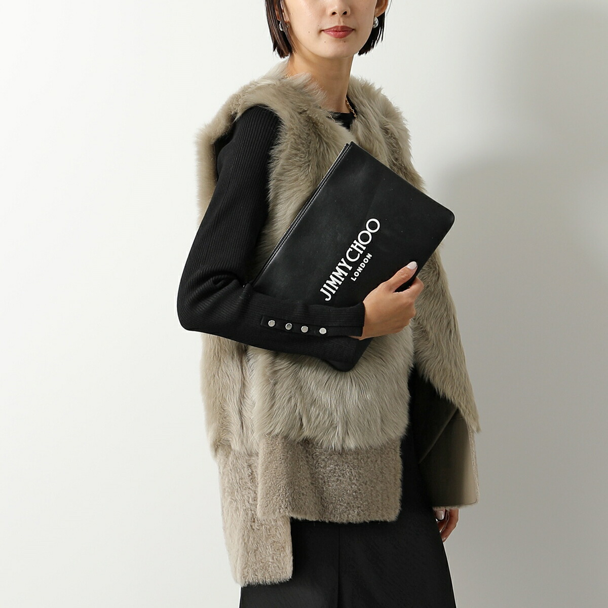 楽天市場】Jimmy Choo ジミーチュウ クラッチバッグ ZIP POUCH/U ANR
