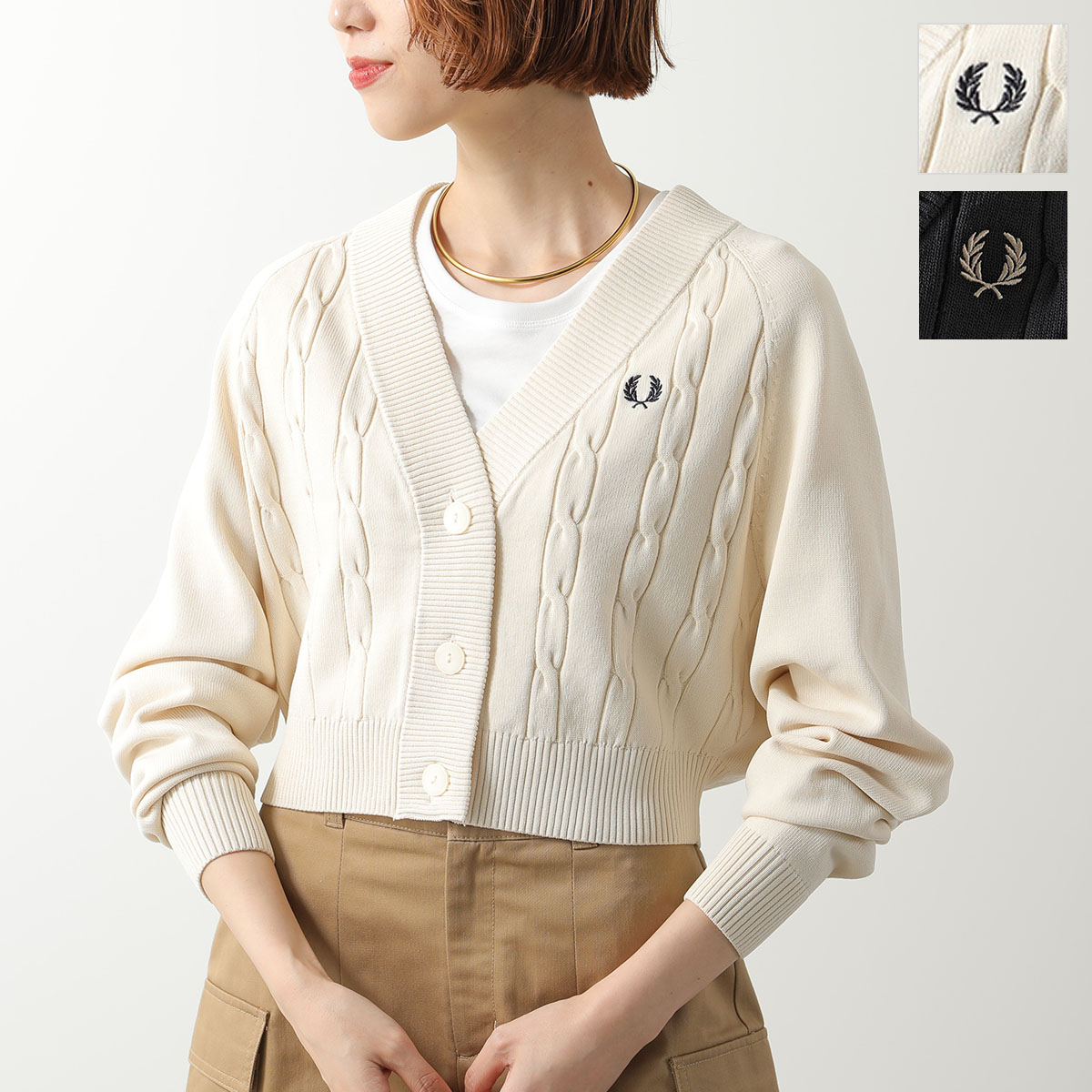 楽天市場】FRED PERRY フレッドペリー カーディガン Cable Knit