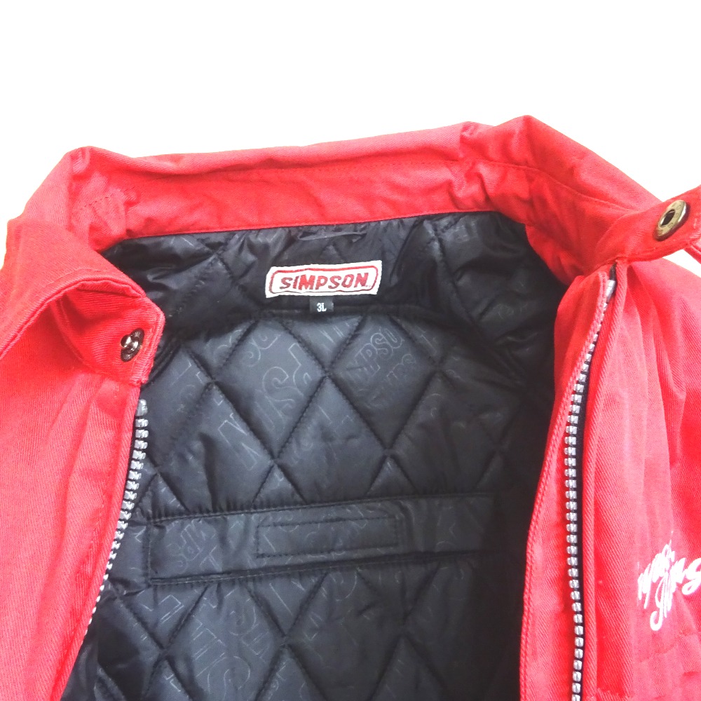 楽天市場】シンプソン ライダースジャケット コットン レッド Size#3L