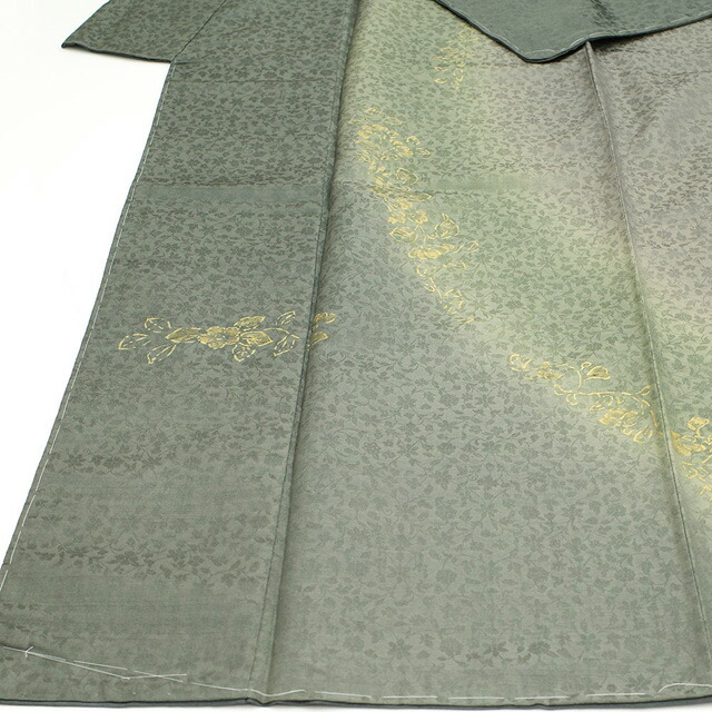 楽天市場】【新古品】 野蚕糸 訪問着 紬 着物 正絹 袷 ムガシルク 金彩
