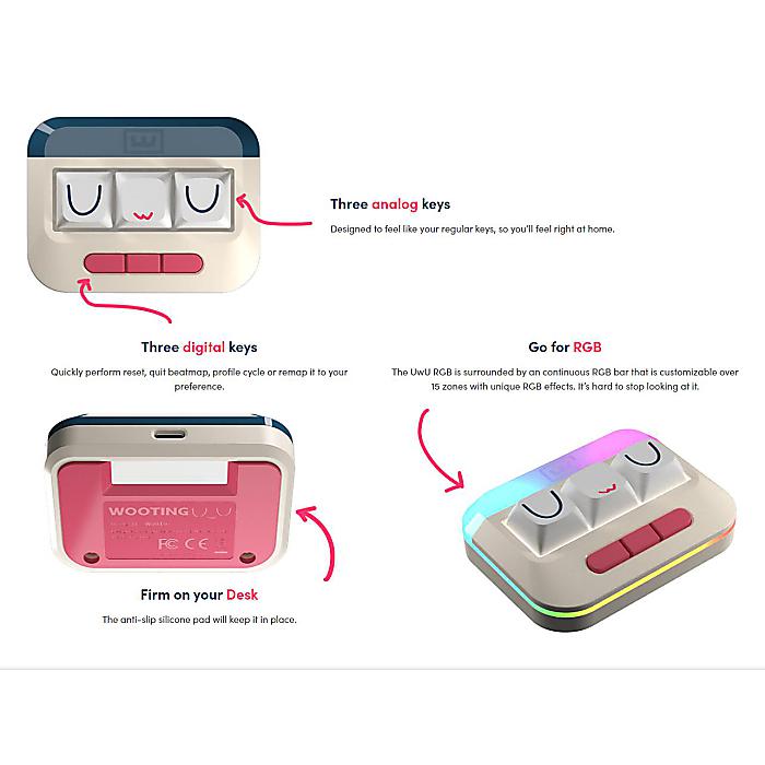 Wooting uwu RGB 替えのキースイッチ付き Wooting uwu RGB 替えのキー