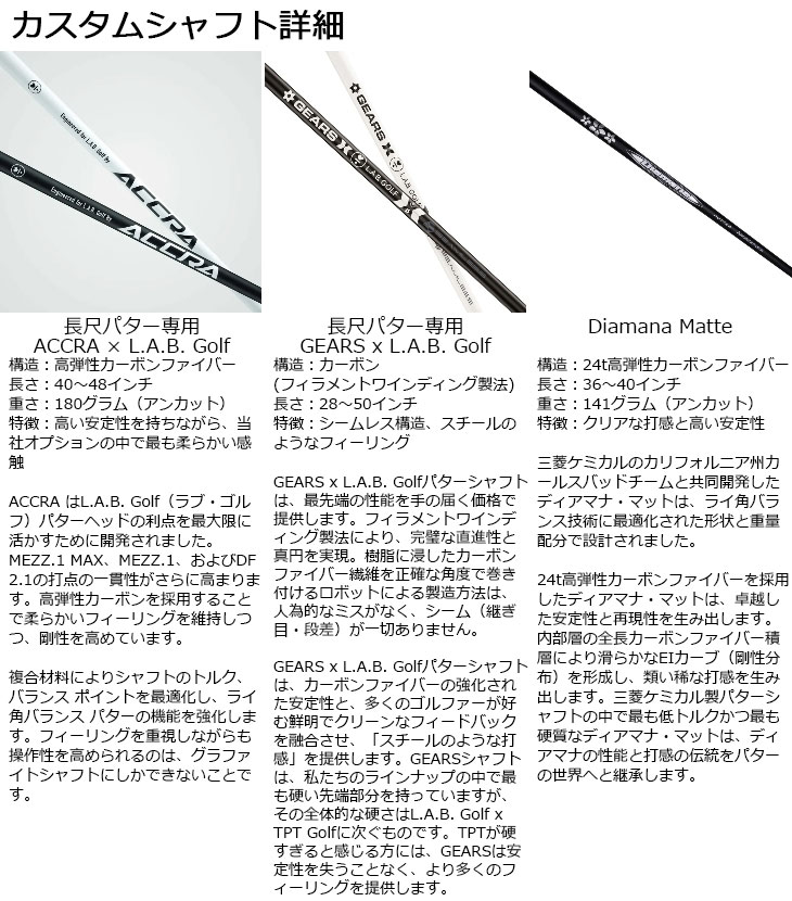 楽天市場】【メーカーカスタム】L.A.B. GOLF ラブ・ゴルフ 中尺 DF3