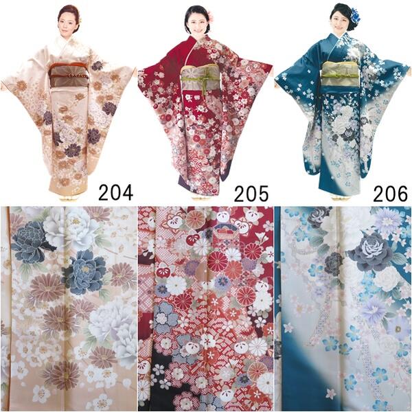 楽天市場】【振袖セット】H.L 振袖着物 ダスティカラー 花柄【全20柄